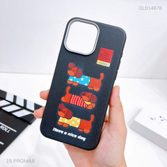 Ốp IP 15 Pro Max vân sần camera xi bạc nhiều hình