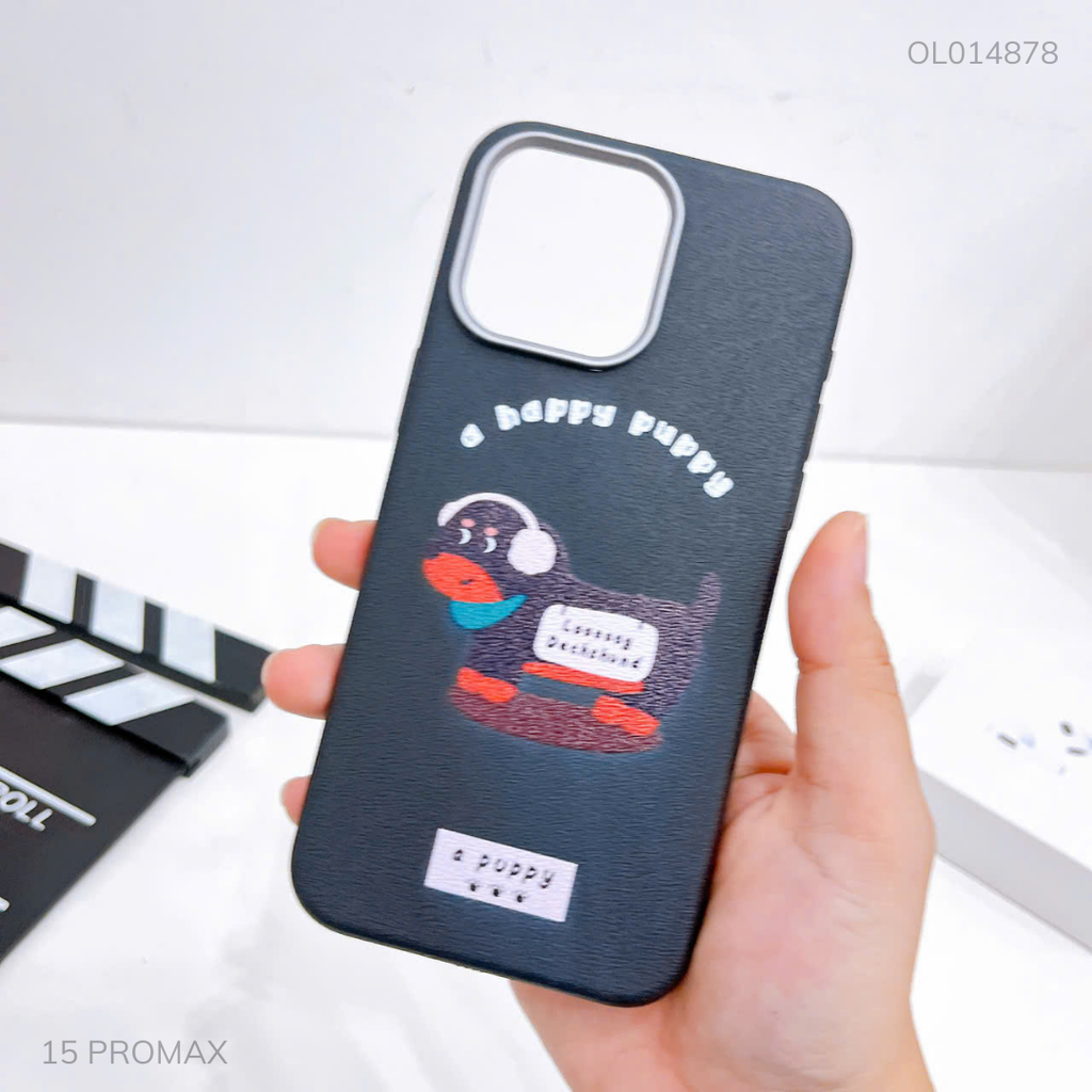 Ốp IP 15 Pro Max vân sần camera xi bạc nhiều hình