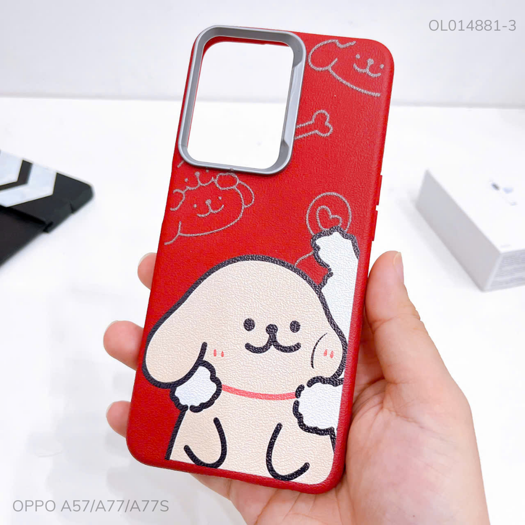 Ốp Oppo A57/A77/A77s vân sần camera xi bạc nhiều hình
