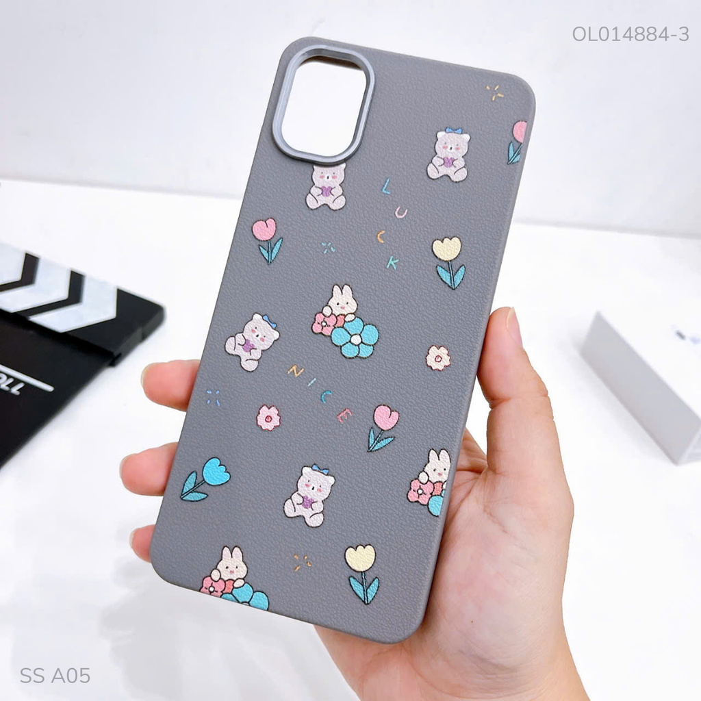 Ốp SS A05 vân sần camera xi bạc nhiều hình