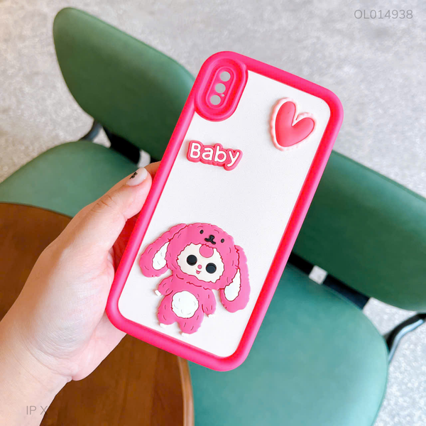 Ốp IP X dẻo baby Three thỏ hồng Baby