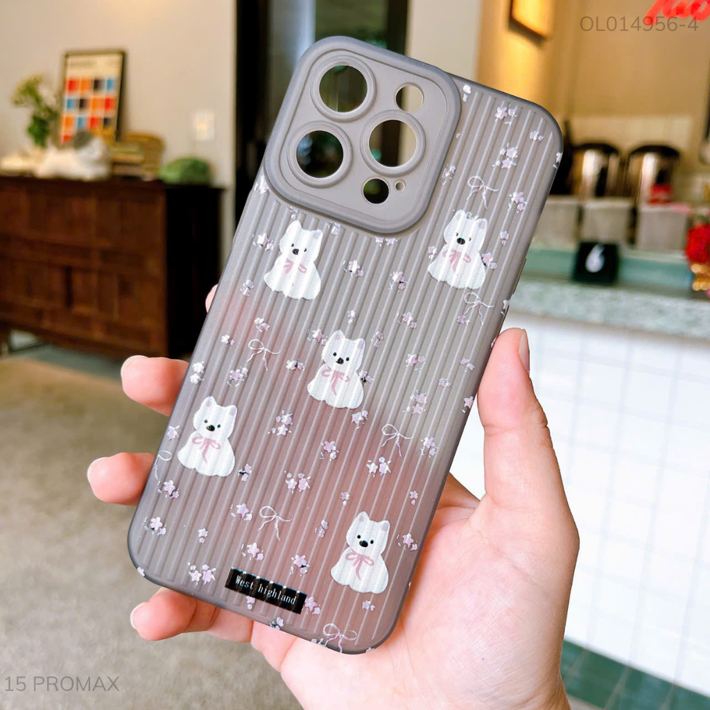 Ốp IP 15 Pro Max dẻo vân vali