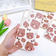 Ốp iPhone Xs Max dẻo lúa mì gấu và nơ nâu