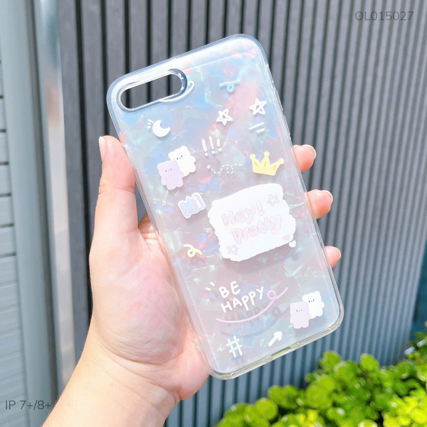 Ốp IP 7+/8+ dẻo trong đệm thạch anh Hey Pretty