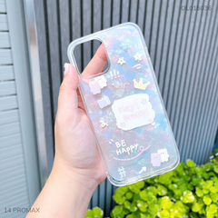 Ốp IP 14 Pro Max dẻo trong đệm thạch anh Hey Pretty