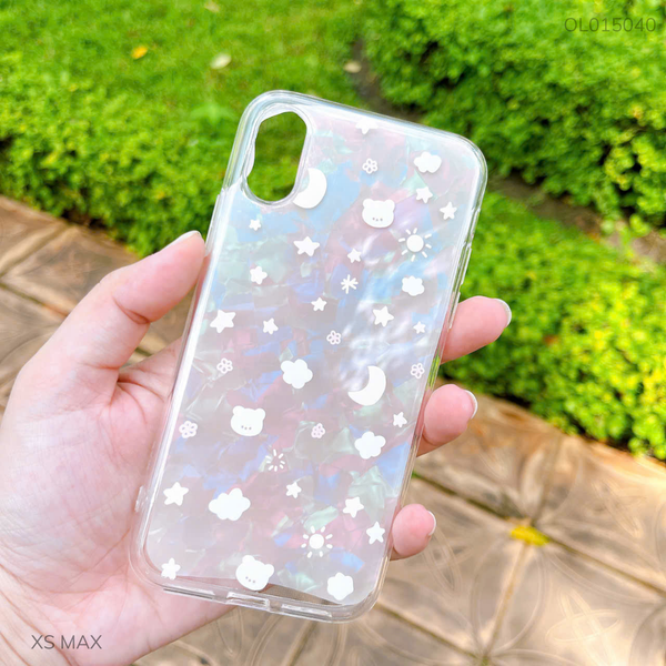 Ốp IP Xs Max dẻo trong đệm thạch anh nhiều gấu và sao