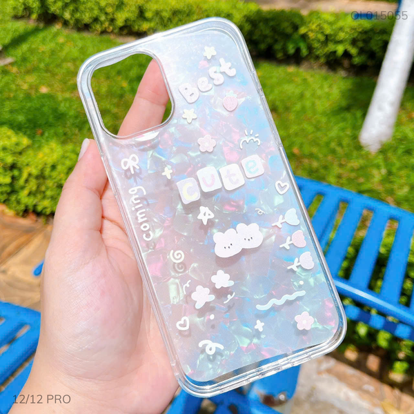 Ốp IP 12/12 Pro dẻo trong đệm thạch anh coming cute