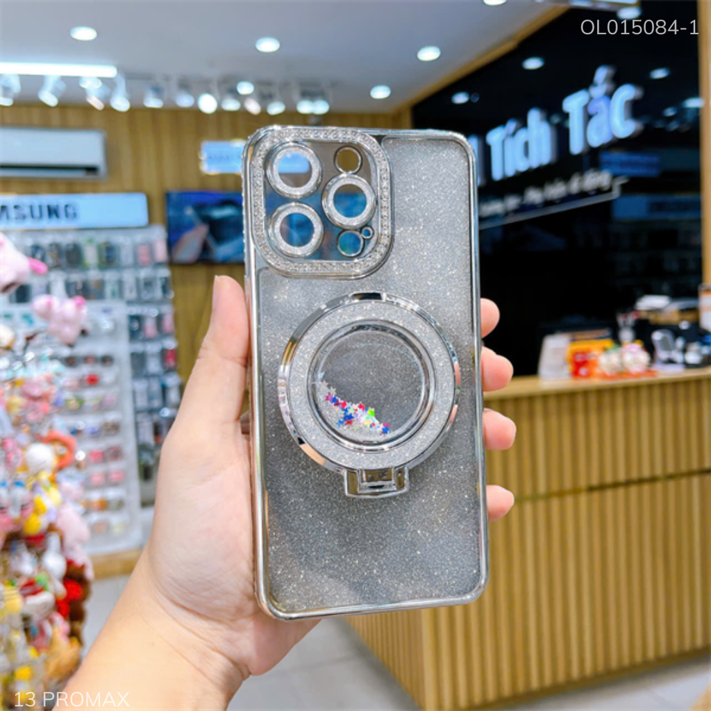 ** Ốp iPhone 13 Pro Max magsafe giá đỡ kim tuyến nước