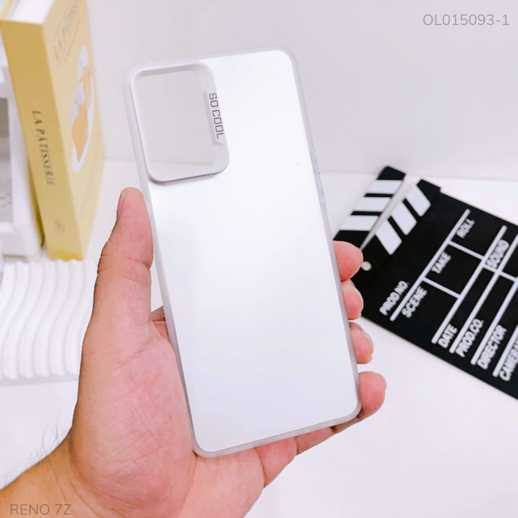 Ốp Reno 7Z Lưng nhám bạc full màu