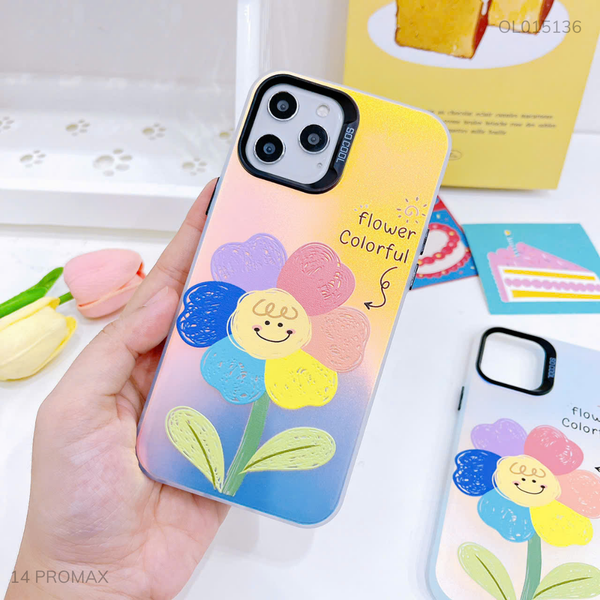 Ốp IP 14 Pro Max phản quang hoa Flower Colorful