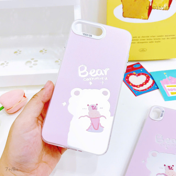 Ốp IP 7+/8+ lưng cứng gấu Bear Cathmieu