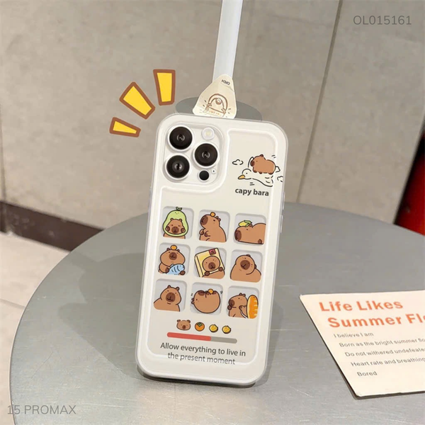 ** Ốp IP 15 Pro Max dẻo in 9 khung Capybara