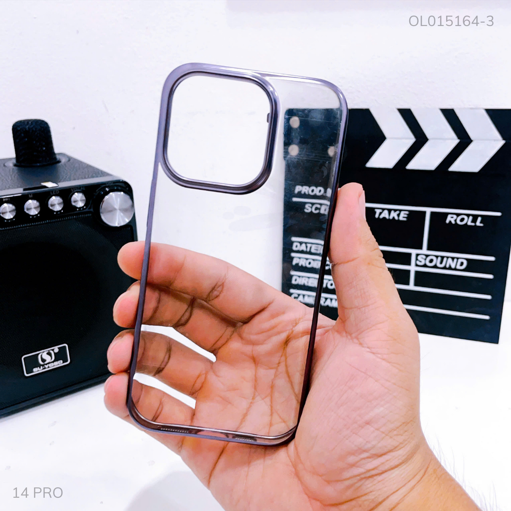 Ốp IP 14 Pro Likgus lưng trong viền cứng xi màu
