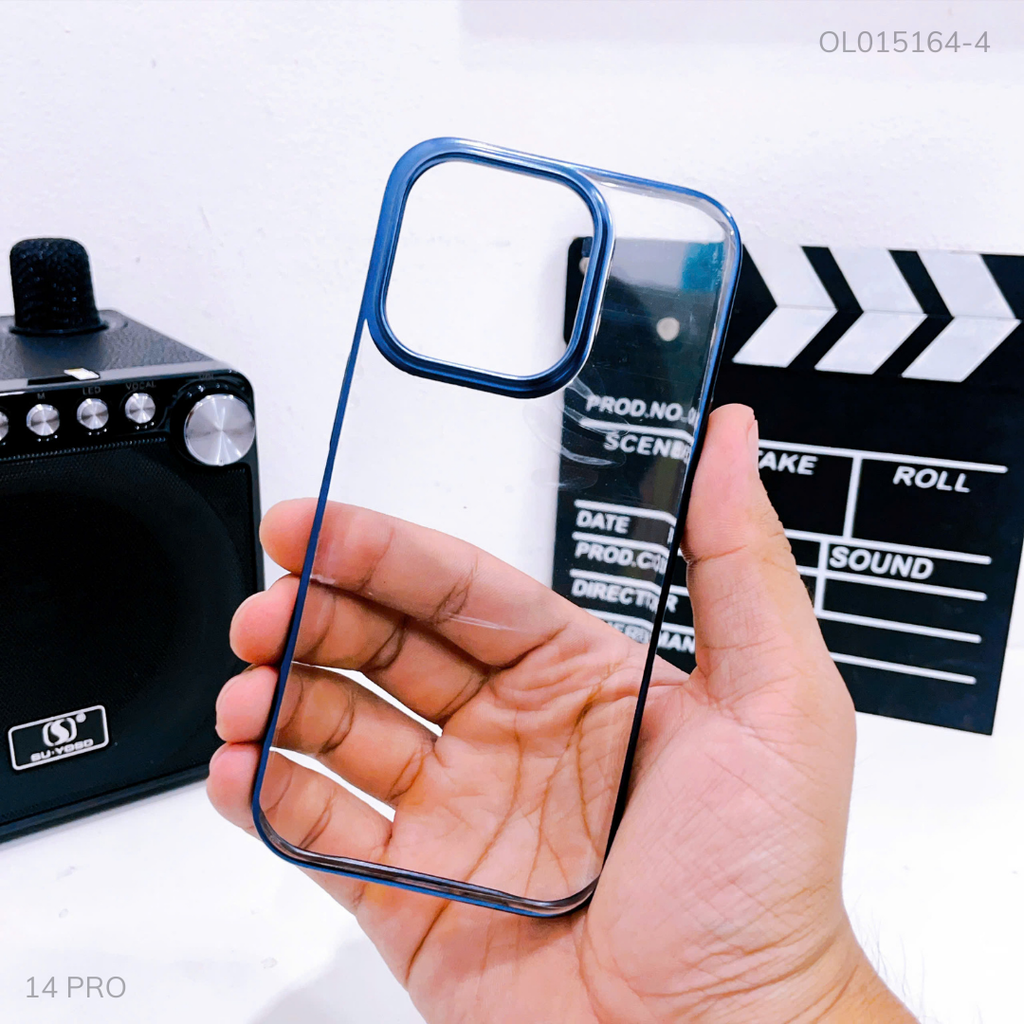 Ốp IP 14 Pro Likgus lưng trong viền cứng xi màu
