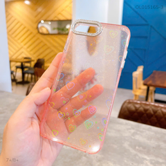 ** Ốp iPhone 7+/8+ lưng cứng vân nhũ khắc tim laze