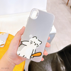 Ốp IP Xs Max tráng bạc mèo trắng cầm gậy