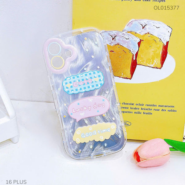 ** Ốp IP 16 Plus dẻo đệm vân ánh sóng Lucky Day