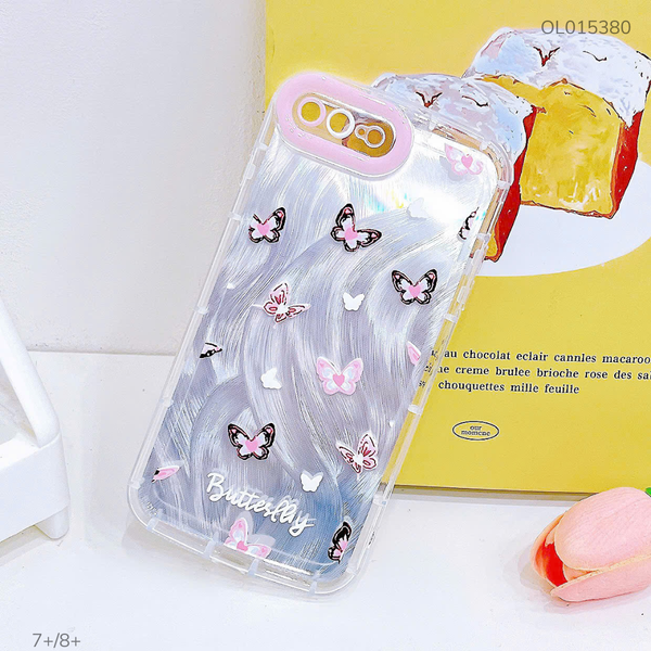 ** Ốp IP 7+/8+ dẻo đệm vân ánh sóng nhiều bướm