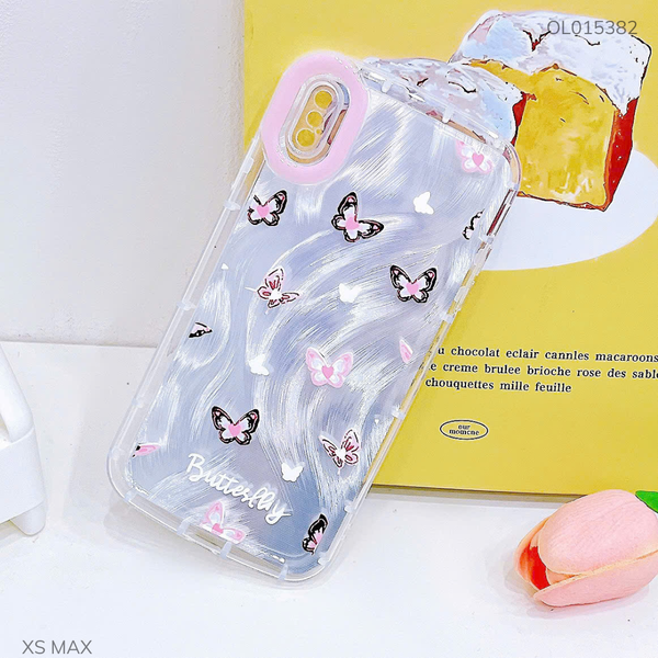 ** Ốp IP Xs Max dẻo đệm vân ánh sóng nhiều bướm