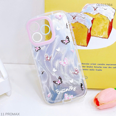 ** Ốp IP 11 Pro Max dẻo đệm vân ánh sóng nhiều bướm