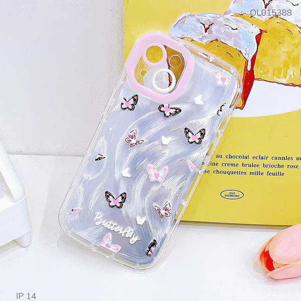 ** Ốp IP 14 6.1 dẻo đệm vân ánh sóng nhiều bướm