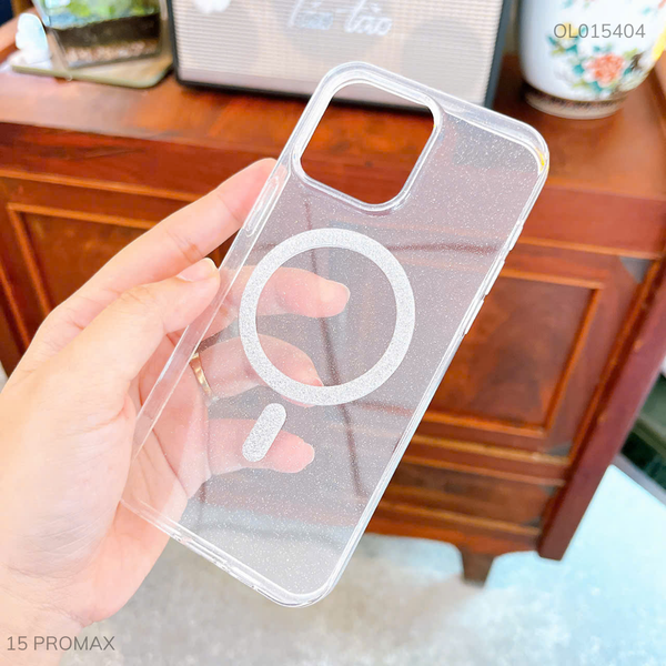Ốp IP 15 Pro Max Likgus dẻo nhũ kim tuyến Magsafe