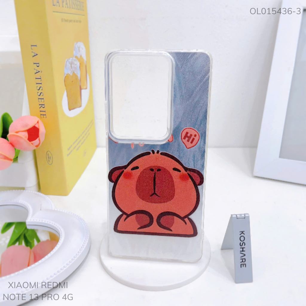 Ốp Xiaomi Redmi Note 13 Pro 4G vân ánh sóng giá đỡ