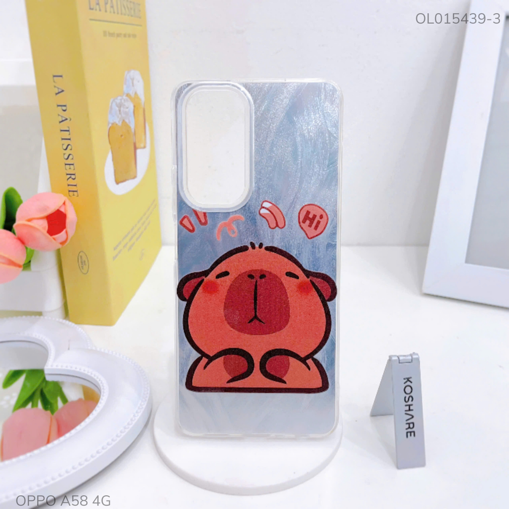 Ốp Oppo A58 4G vân ánh sóng giá đỡ