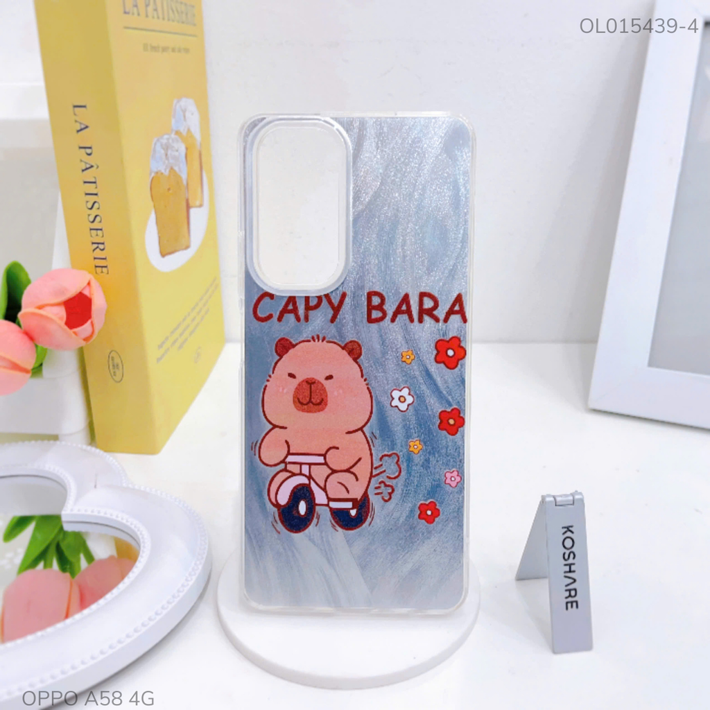 Ốp Oppo A58 4G vân ánh sóng giá đỡ