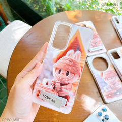 Ốp Oppo A58 lưng cứng in Labubu giá đỡ