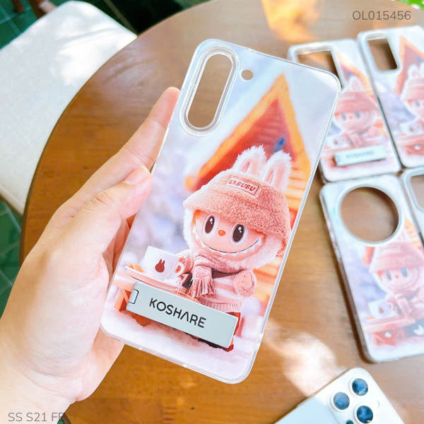 Ốp SS S21 Fe lưng cứng in Labubu giá đỡ
