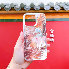 Ốp IP 13 Pro Max nhám bạc in hình