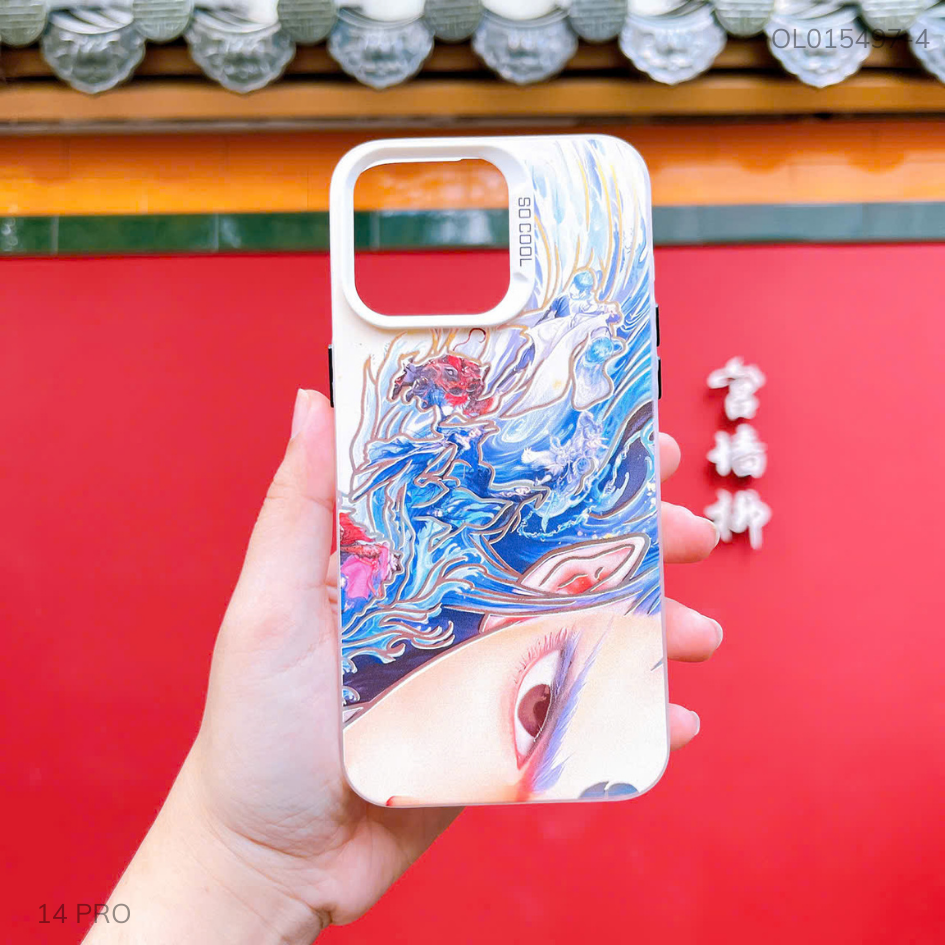 Ốp IP 14 Pro tráng bạc in hình