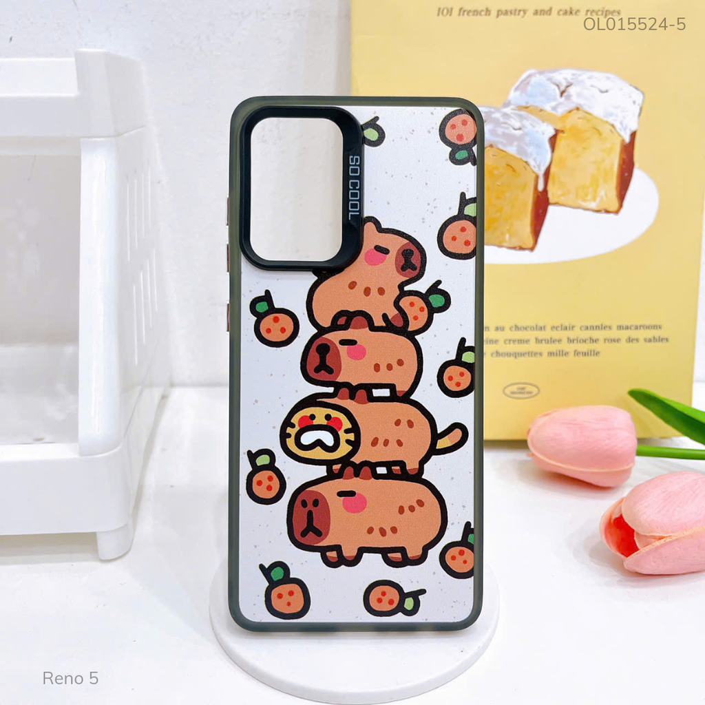 Ốp Reno 5 tráng bạc in hình