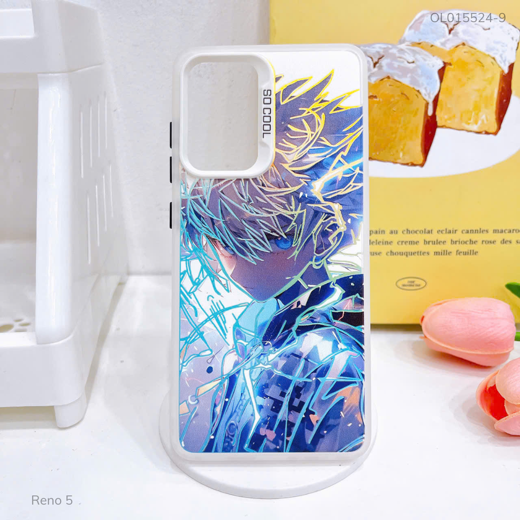 Ốp Reno 5 tráng bạc in hình