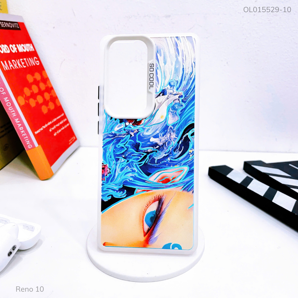 Ốp Reno 10 tráng bạc in hình