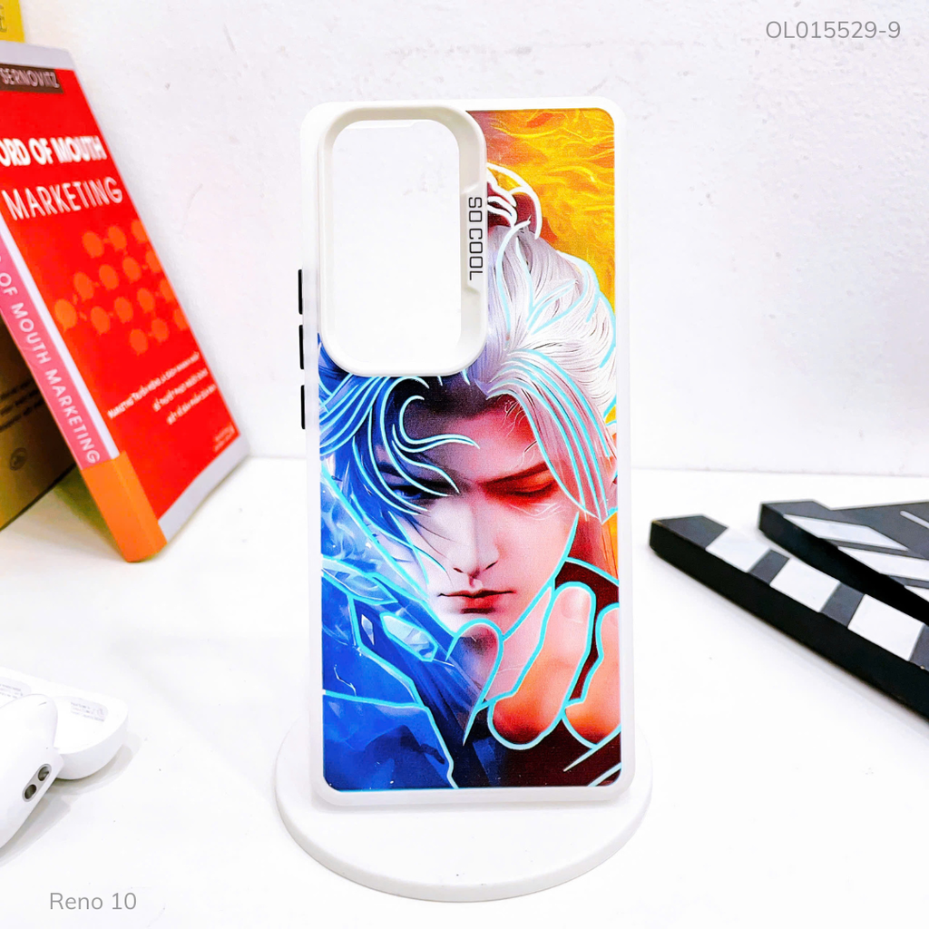 Ốp Reno 10 tráng bạc in hình