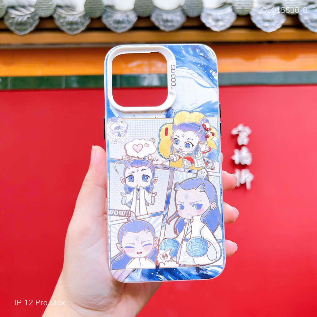 Ốp IP 12 Pro Max tráng bạc in hình