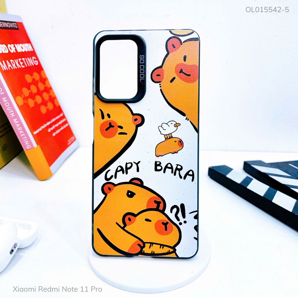 Ốp Xiaomi Redmi Note 11 Pro nhám bạc in hình