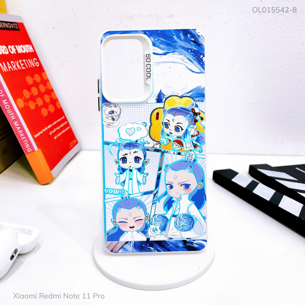 Ốp Xiaomi Redmi Note 11 Pro nhám bạc in hình