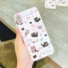 ** Ốp iPhone Xs Max dẻo in nhiều mèo nơ hồng bảo vệ Camera
