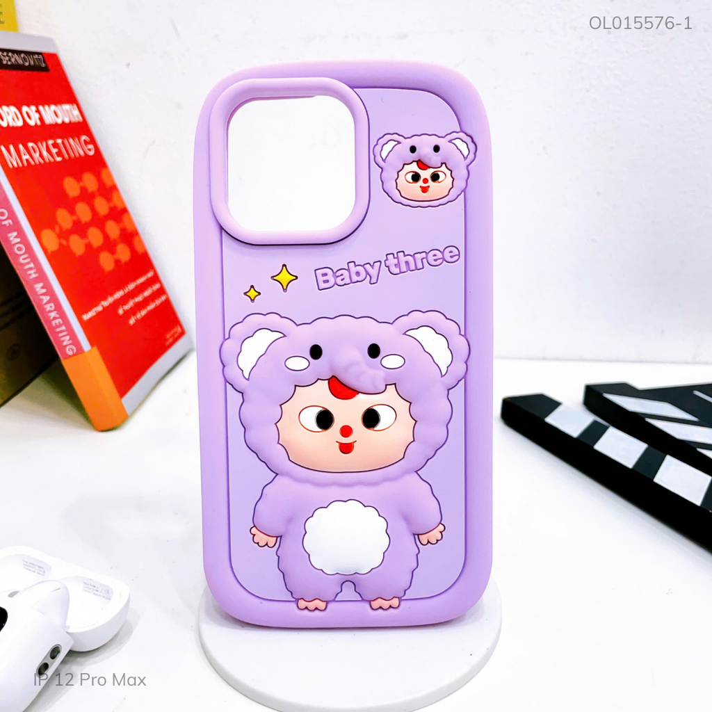 ** Ốp IP 12 Pro Max dẻo su Voi baby three