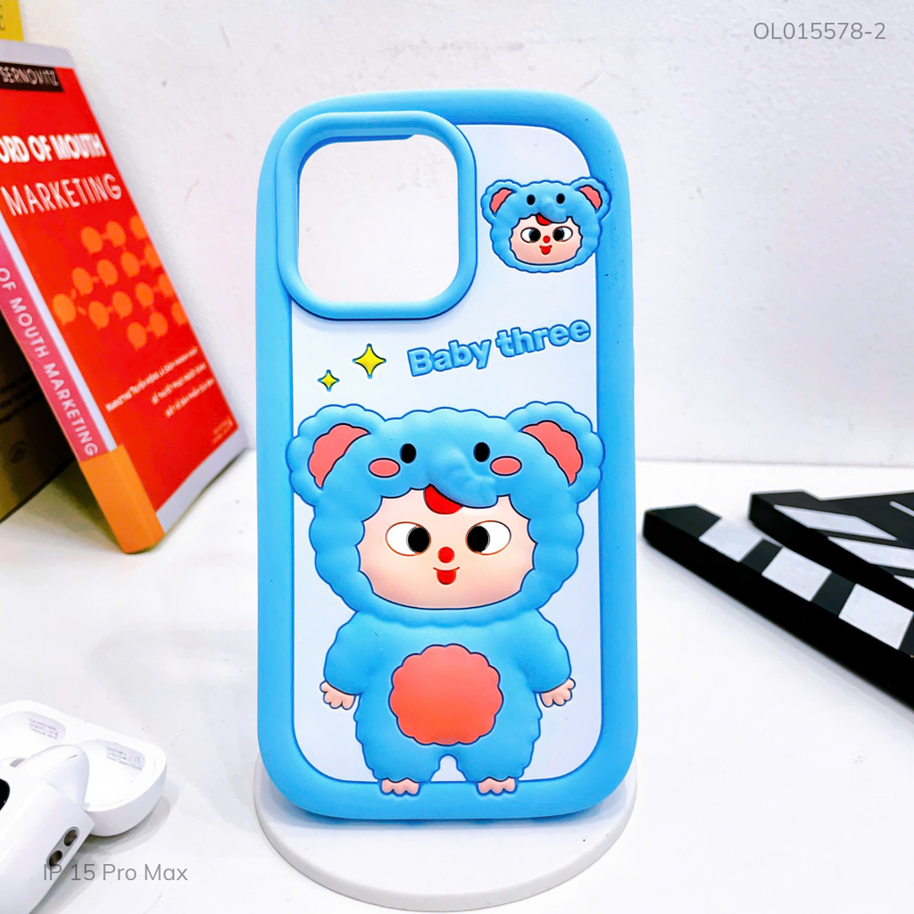** Ốp IP 15 Pro Max dẻo su Voi baby three