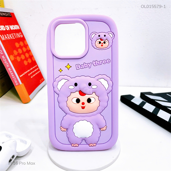 ** Ốp IP 16 Pro Max dẻo su Voi baby three