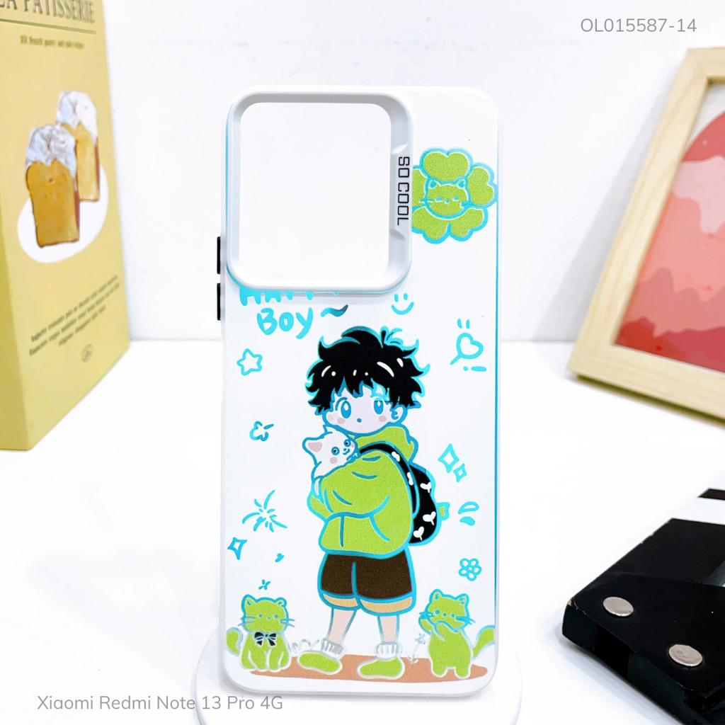 Ốp Xiaomi Redmi Note 13 Pro 4G nhám bạc in hình