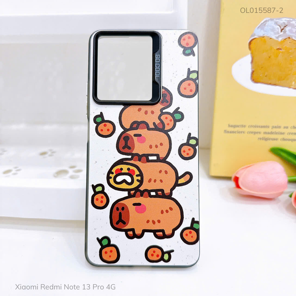 Ốp Xiaomi Redmi Note 13 Pro 4G nhám bạc in hình