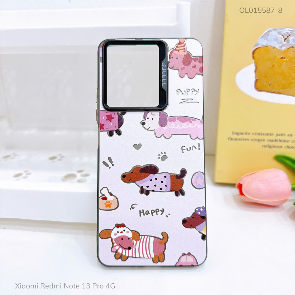 Ốp Xiaomi Redmi Note 13 Pro 4G nhám bạc in hình