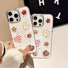 Ốp IP 11 6.1 lưng cứng trong nhũ đính 4 sao 3 tim