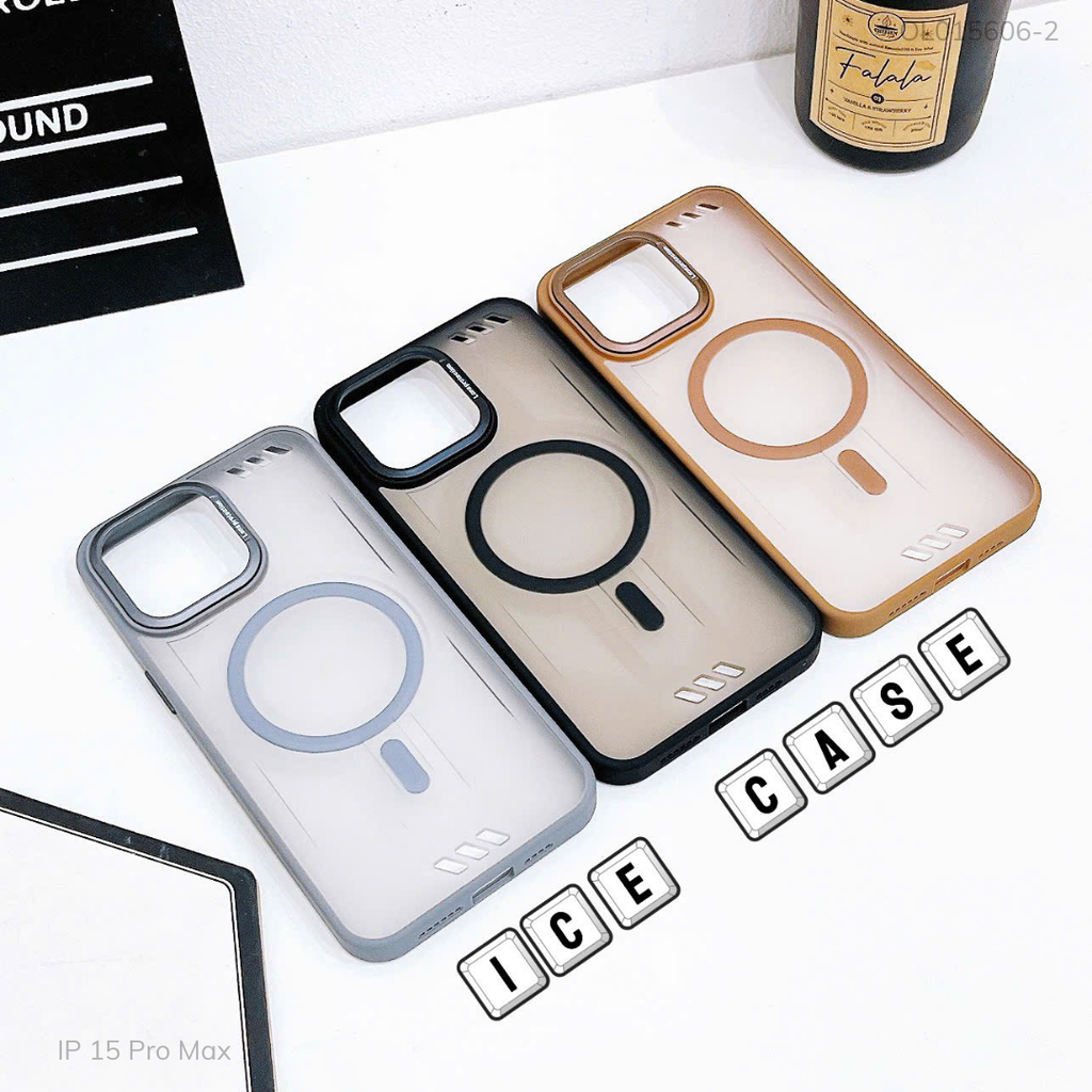 ** Ốp IP 15 Pro Max lưng nhựa Magsafe ICE CASE
