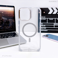 ** Ốp IP 13 Pro Max Likgus lưng trong Magsafe viền kim tuyến màu